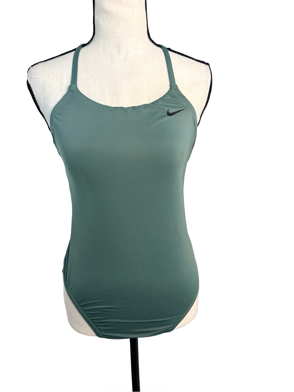 Nike Green Strappy Open Back One Piece Swimsuit Women's Petite